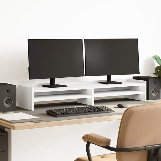 Monitor Stand White 100x24x16 cm Engineered Wood