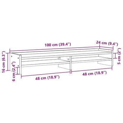 Monitor Stand Sonoma Oak 100x24x16 cm Engineered Wood