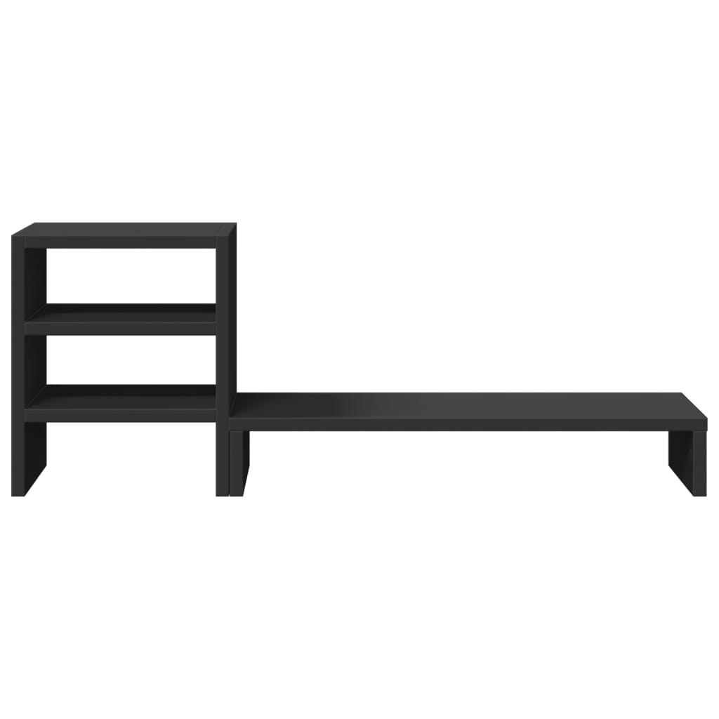 Monitor Stand with Desk Organiser Black Engineered Wood