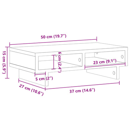 Monitor Stand Grey Sonoma 50x27x15 cm Engineered Wood