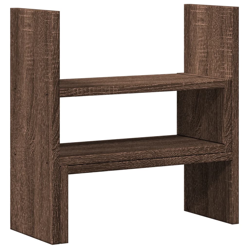 Desk Organiser Adjustable Brown Oak 40x17x41 cm Engineered Wood