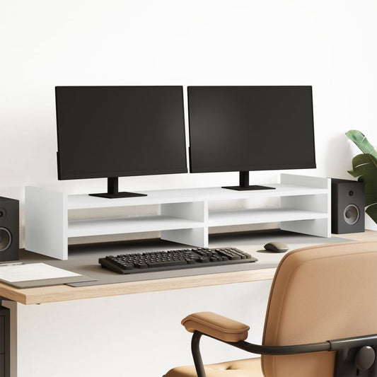 Monitor Stand White 100x27x20 cm Engineered Wood
