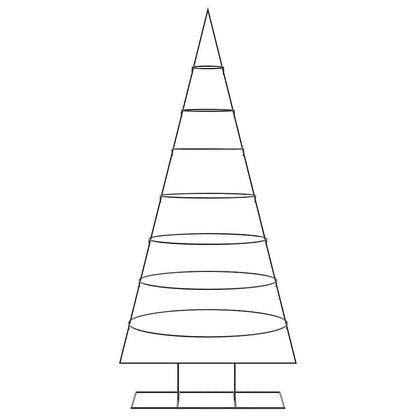 Metal Christmas Tree for Decoration Black 210 cm