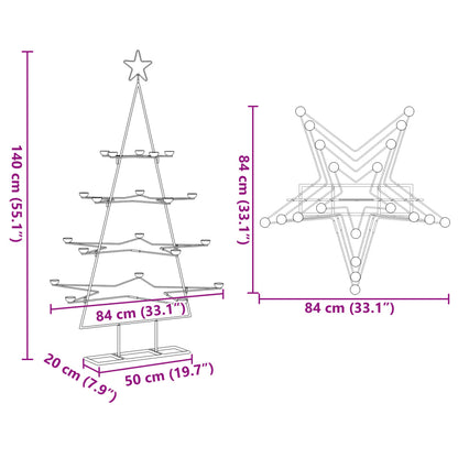 Metal Christmas Tree for Decoration Black 140 cm