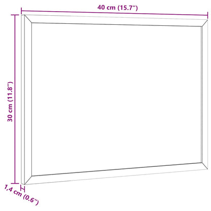 Magnetic Whiteboard with Solid Pine Wood Frame 40x30 cm