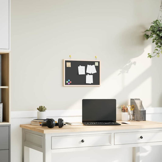 Chalkboard with Solid Pine Wood Frame Black 40x30 cm