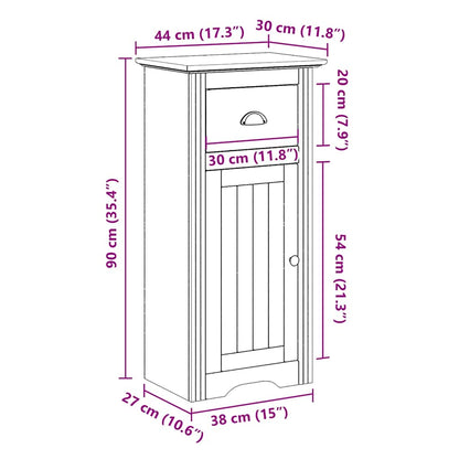 Bathroom Cabinet BODO Grey 44x30x90 cm