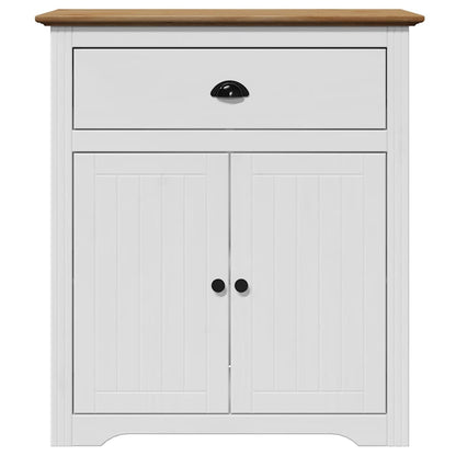 Hallway Cabinet BODO White and Brown 80x35x90 cm