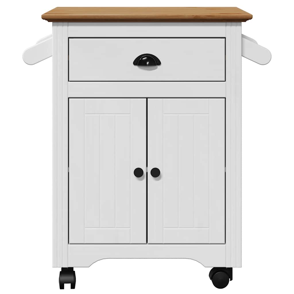 Kitchen Trolley BODO White and Brown 72x45x80 cm