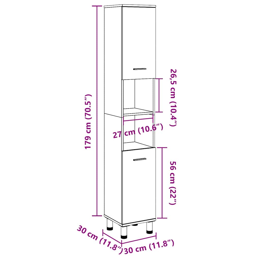 Kitchen Trolley BODO White and Brown 72x45x80 cm