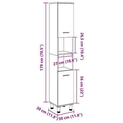 Kitchen Trolley BODO White and Brown 72x45x80 cm