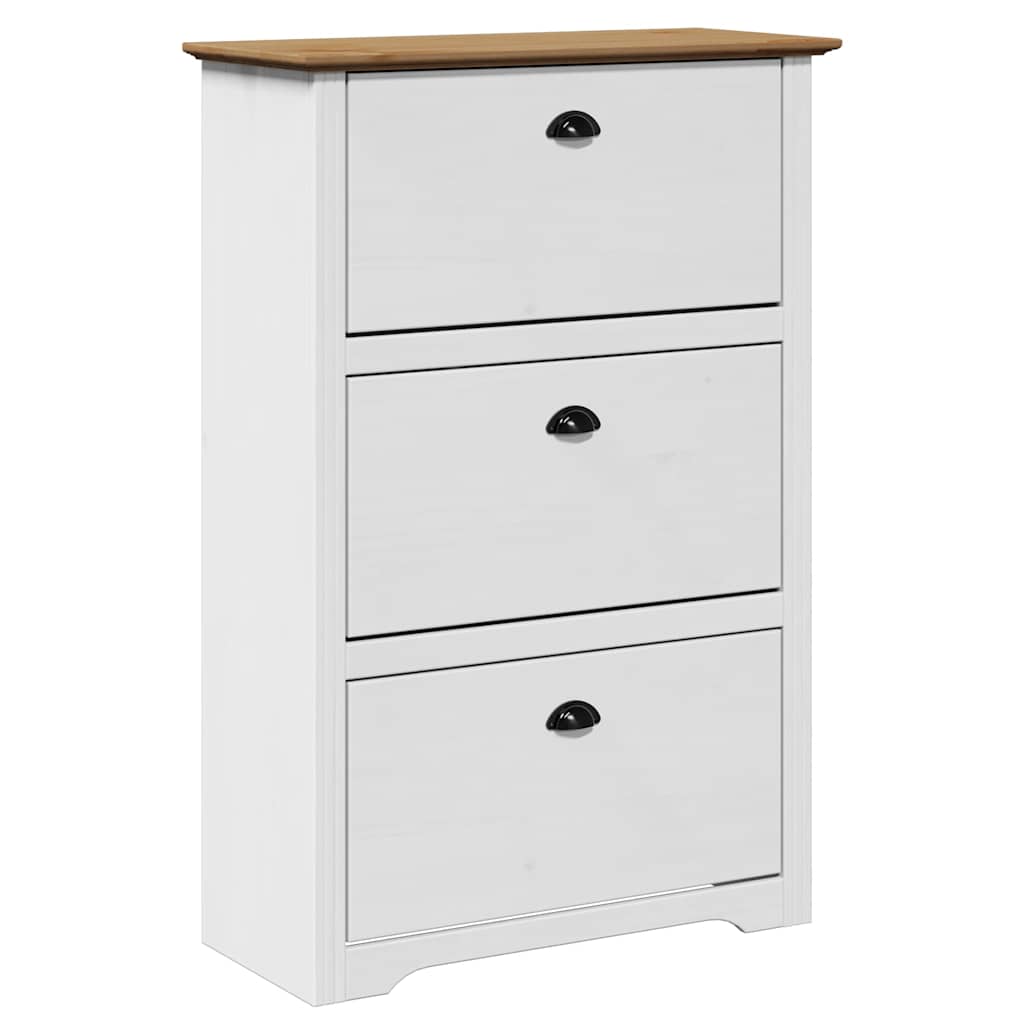 Shoe Rack BODO White and Brown 80x35x118 cm