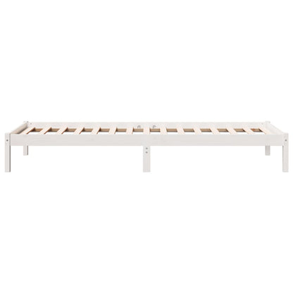 Extra Long Bed Frame without Mattress White 100x210 cm Solid Wood Pine