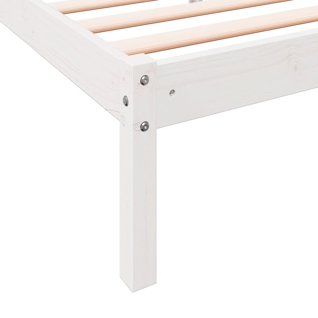 Extra Long Bed Frame without Mattress White 160x220 cm Solid Wood Pine