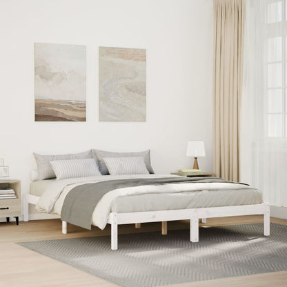 Extra Long Bed Frame without Mattress White 160x220 cm Solid Wood Pine