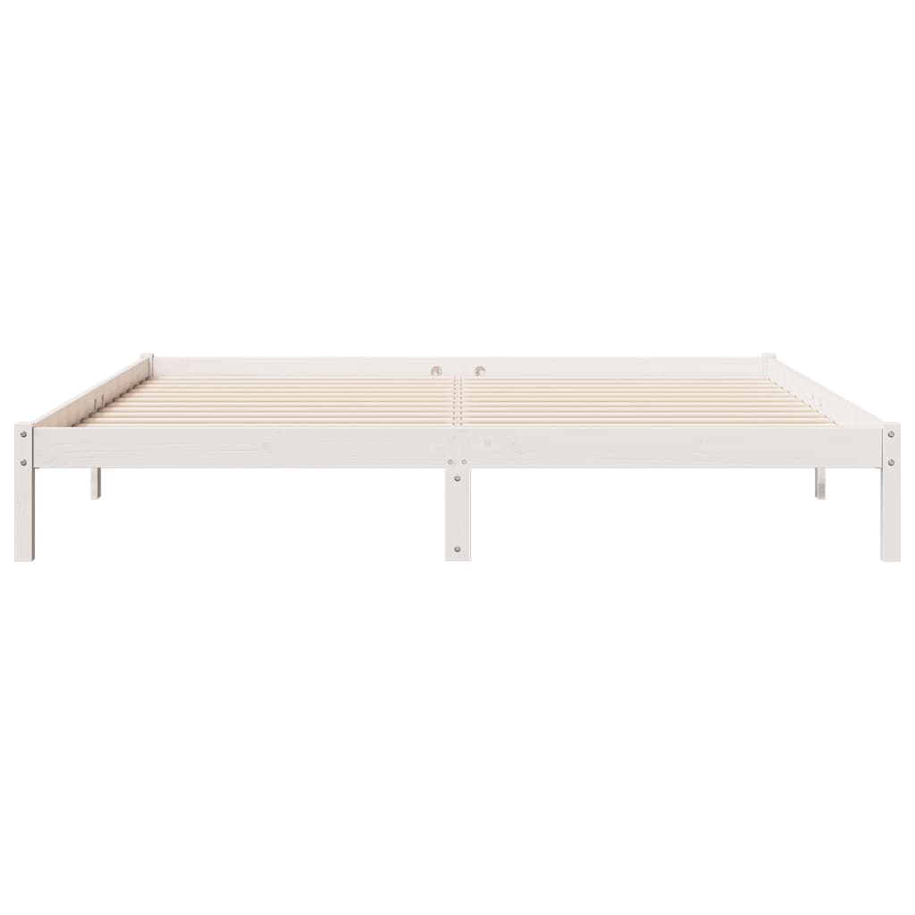 Extra Long Bed Frame without Mattress White 180x220 cm Solid Wood Pine