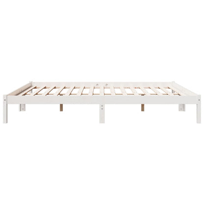 Extra Long Bed Frame without Mattress White 180x220 cm Solid Wood Pine