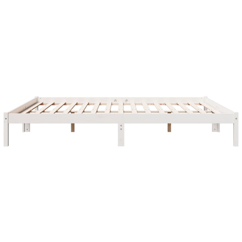 Extra Long Bed Frame without Mattress White 200x220 cm Solid Wood Pine