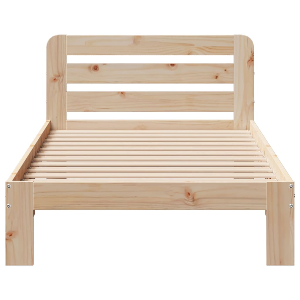 Bed Frame without Mattress 90x200 cm Solid Wood Pine