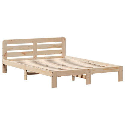 Bed Frame without Mattress 140x200 cm Solid Wood Pine