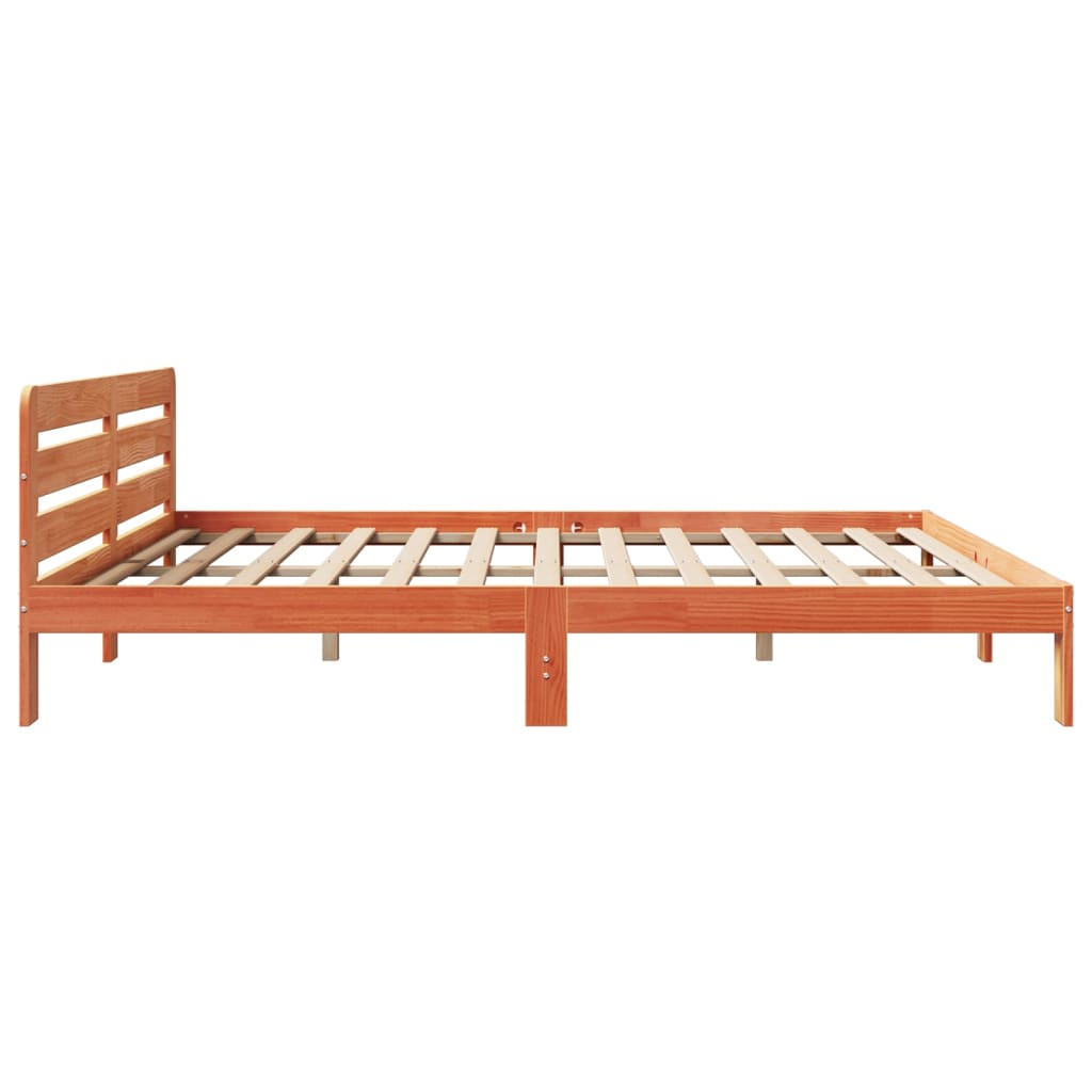 Bed Frame without Mattress Wax Brown 180x200 cm Super King Solid Wood Pine