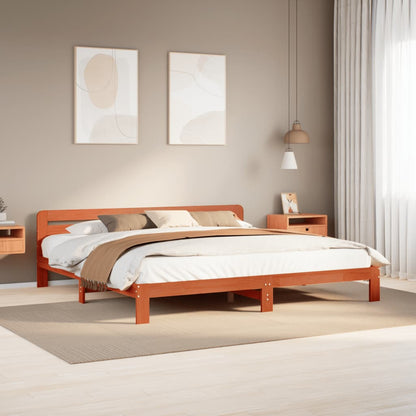Bed Frame without Mattress Wax Brown 180x200 cm Super King Solid Wood Pine