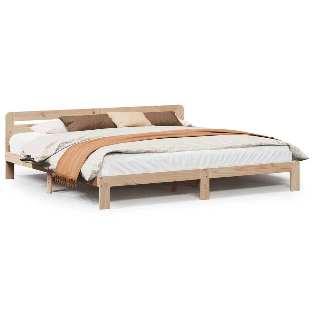 Bed Frame without Mattress 200x200 cm Solid Wood Pine