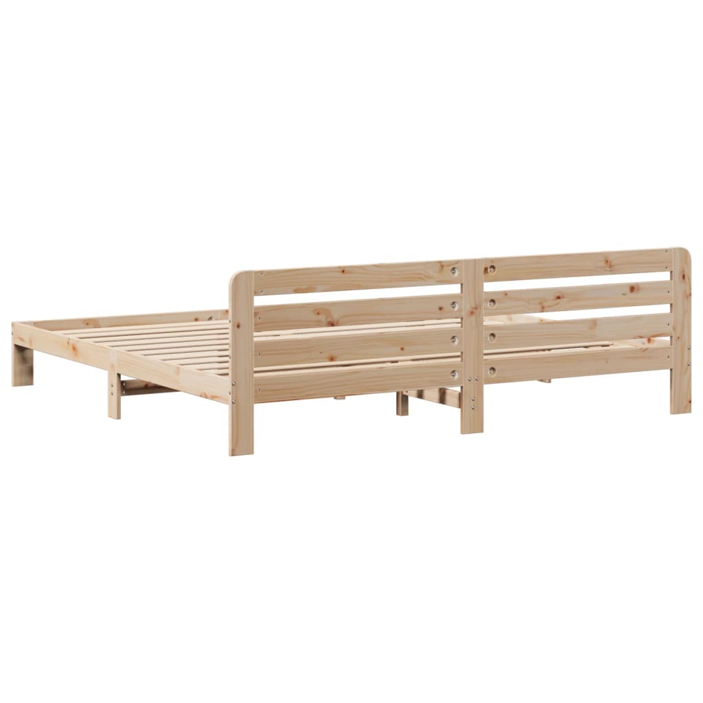 Bed Frame without Mattress 200x200 cm Solid Wood Pine