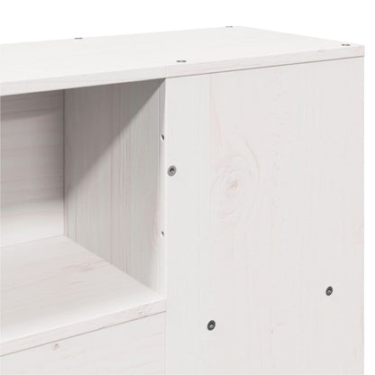 Headboard with Storage White 200 cm Solid Wood Pine