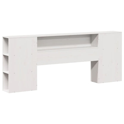 Headboard with Storage White 180 cm Solid Wood Pine
