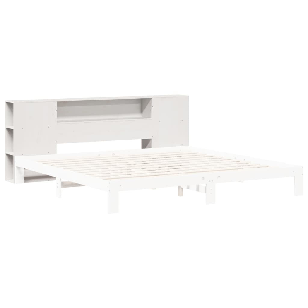 Headboard with Storage White 180 cm Solid Wood Pine