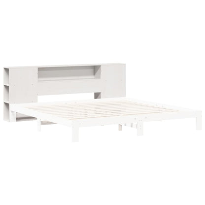 Headboard with Storage White 180 cm Solid Wood Pine