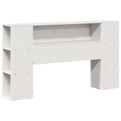 Headboard with Storage White 160 cm Solid Wood Pine