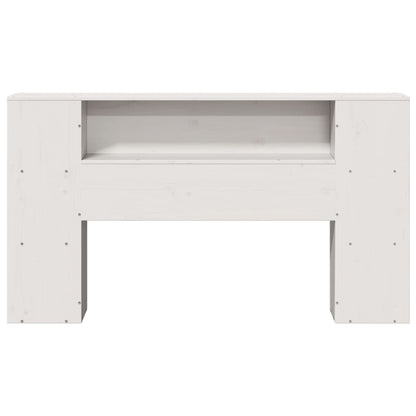 Headboard with Storage White 140 cm Solid Wood Pine