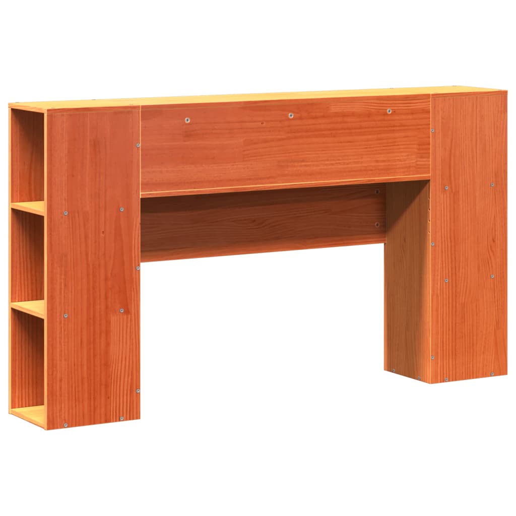 Headboard with Storage Wax Brown 140 cm Solid Wood Pine