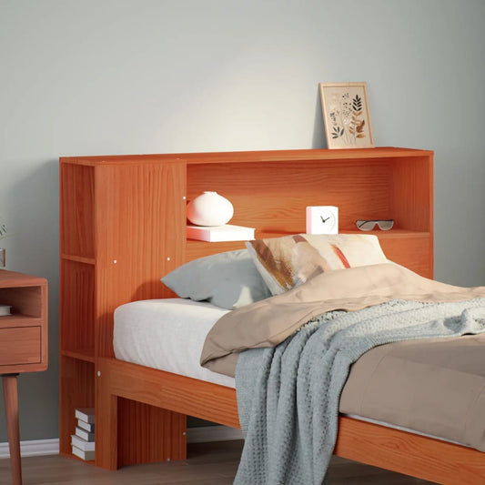 Headboard with Storage Wax Brown 75 cm Solid Wood Pine