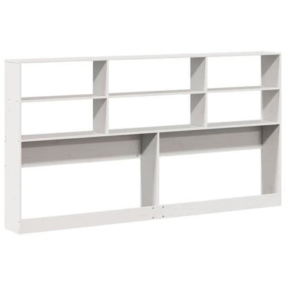 Headboard with Storage White 200 cm Solid Wood Pine
