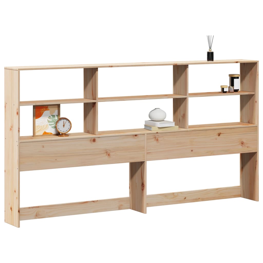 Headboard with Storage 180 cm Solid Wood Pine
