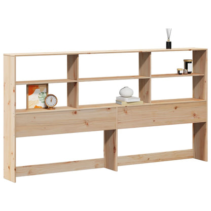 Headboard with Storage 180 cm Solid Wood Pine