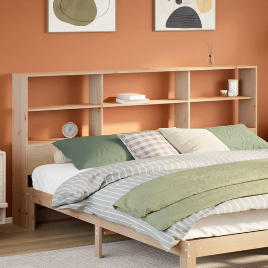 Headboard with Storage 180 cm Solid Wood Pine