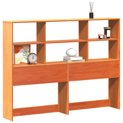 Headboard with Storage Wax Brown 160 cm Solid Wood Pine
