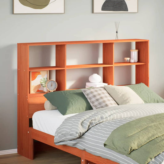 Headboard with Storage Wax Brown 160 cm Solid Wood Pine