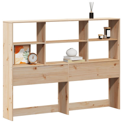 Headboard with Storage 140 cm Solid Wood Pine