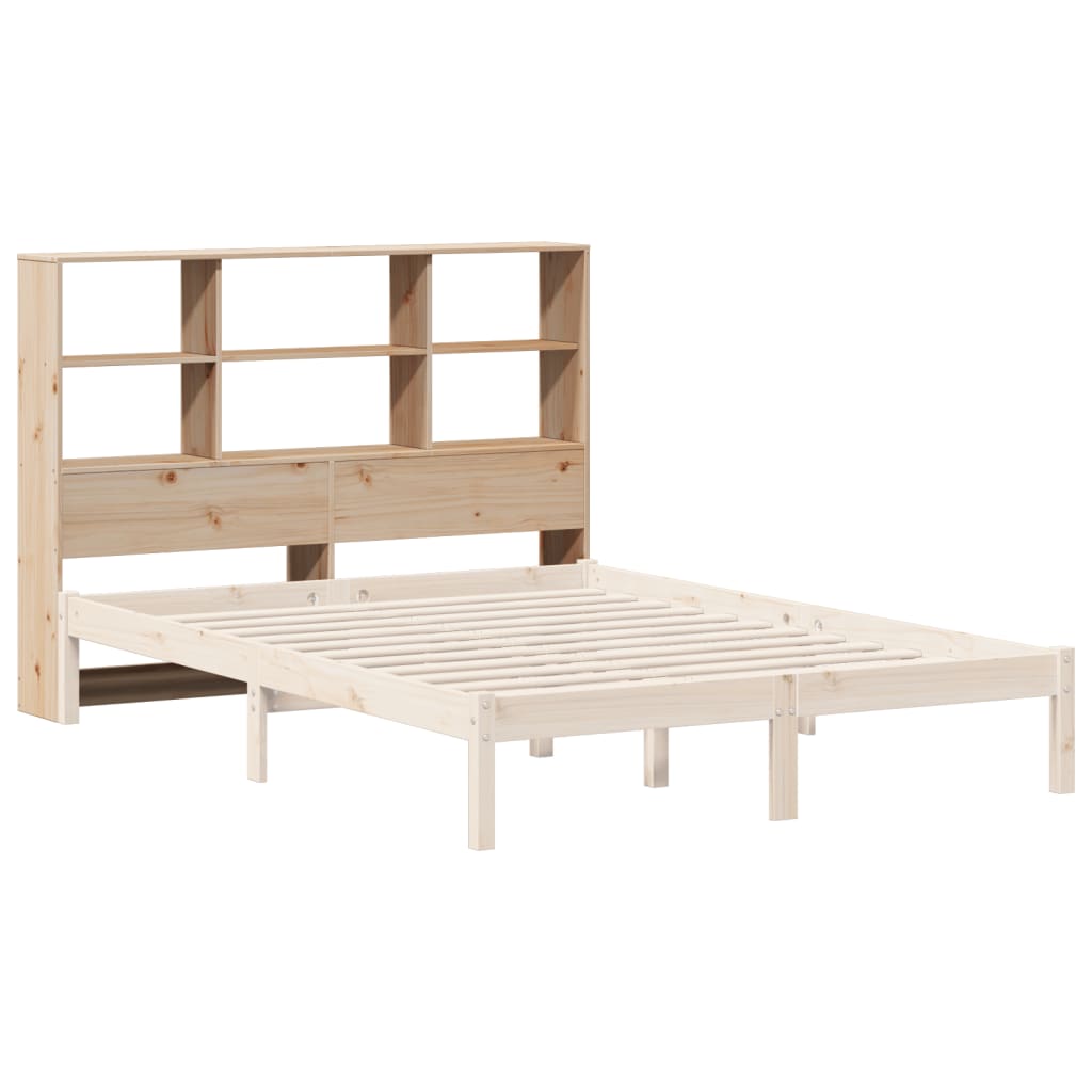 Headboard with Storage 140 cm Solid Wood Pine