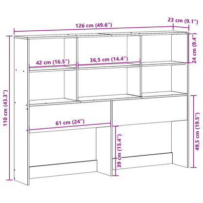 Headboard with Storage 120 cm Solid Wood Pine