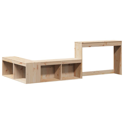 Bedside Cabinet with Desk 232x122x75 cm Solid Wood Pine
