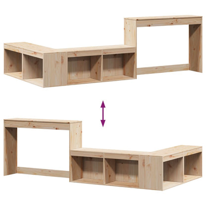 Bedside Cabinet with Desk 232x112x75 cm Solid Wood Pine