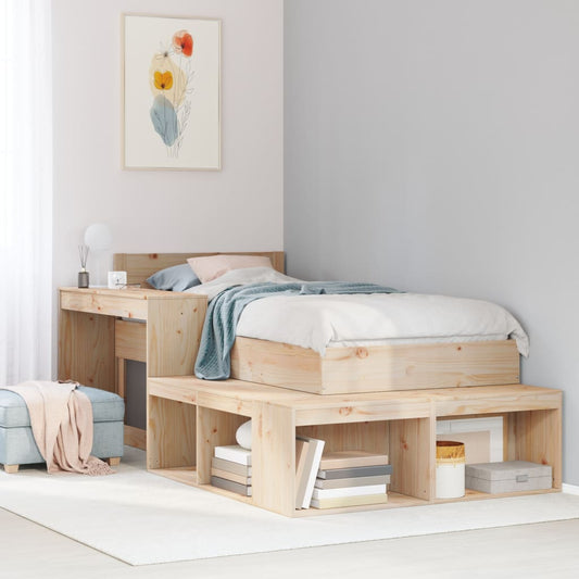 Bedside Cabinet with Desk 232x112x75 cm Solid Wood Pine