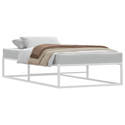 Bed Frame without Mattress White 90x200 cm Metal