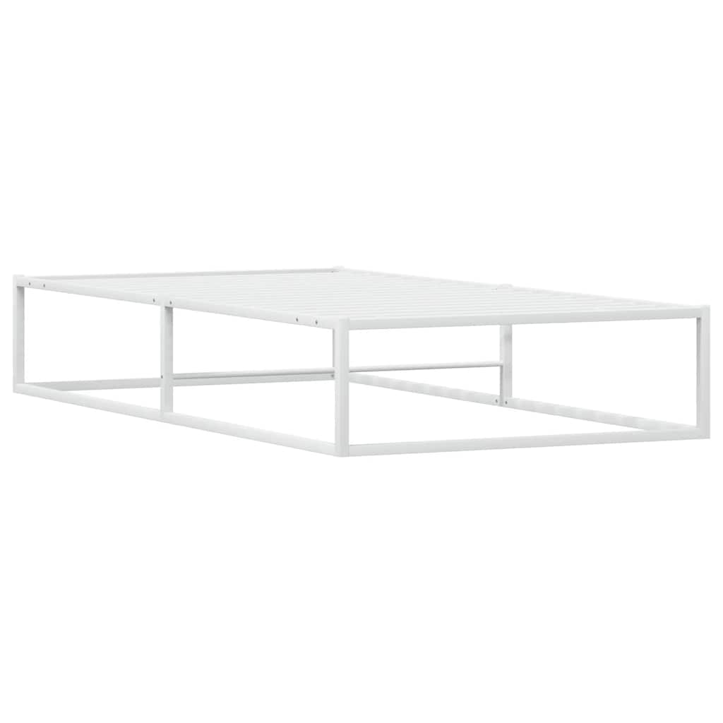 Bed Frame without Mattress White 90x200 cm Metal